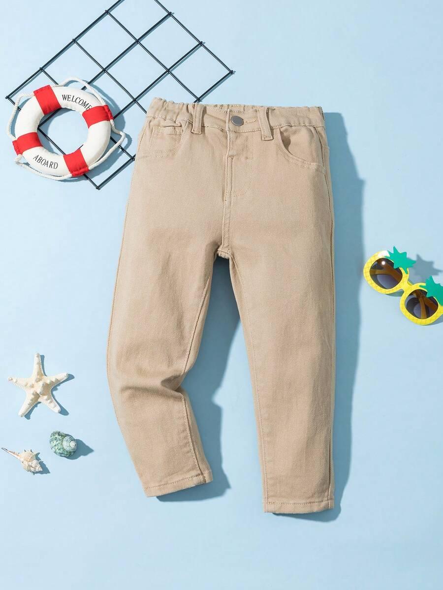 BEŻOWE SPODNIE JEANS