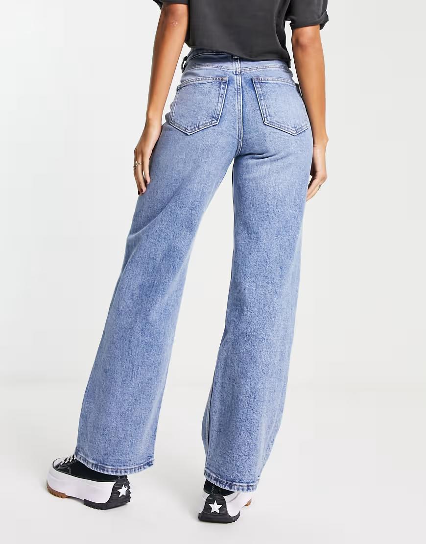 NIEBIESKIE SPODNIE JEANS prosta NOGAWKA
