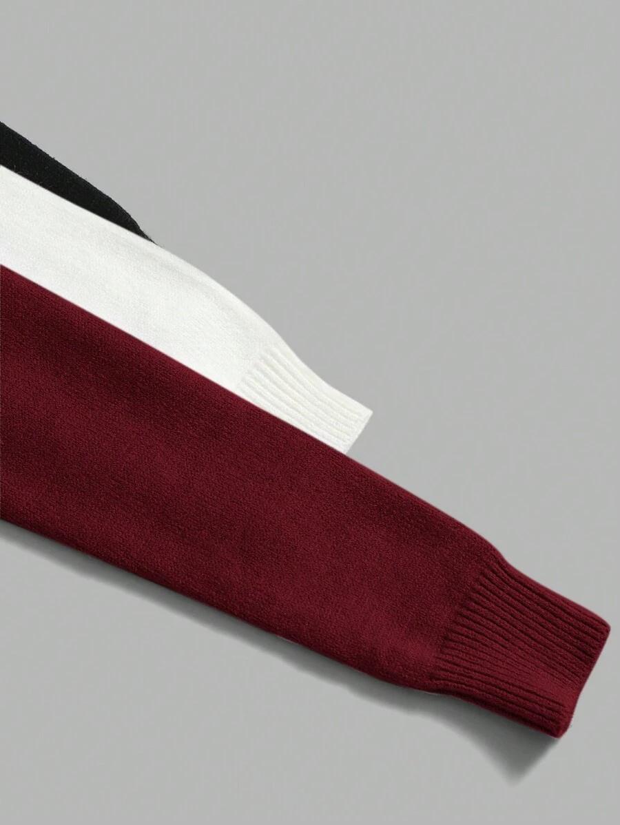 sweter okrągły dekolt 3-pack