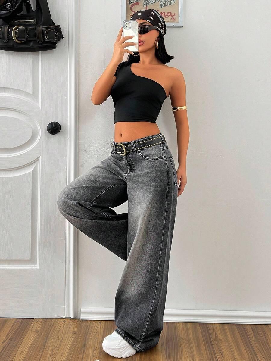 szare spodnie jeans