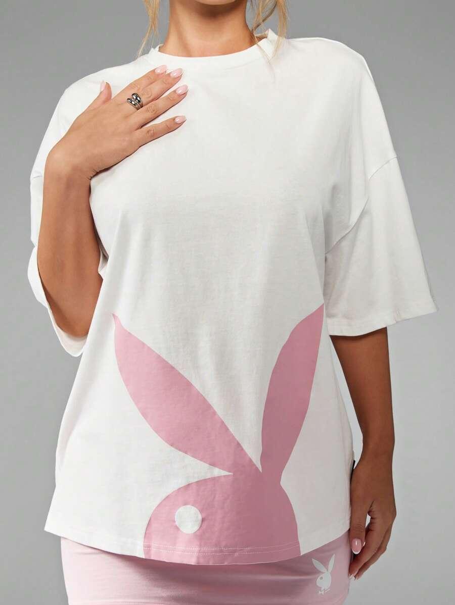 T-SHIRT DAMSKI BAWEŁNIANY Z NADRUKIEM