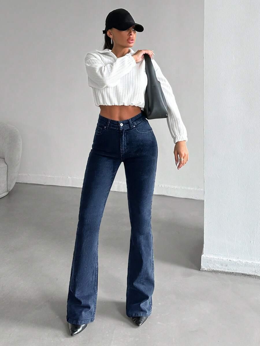 SPODNIE DZWONY JEANS