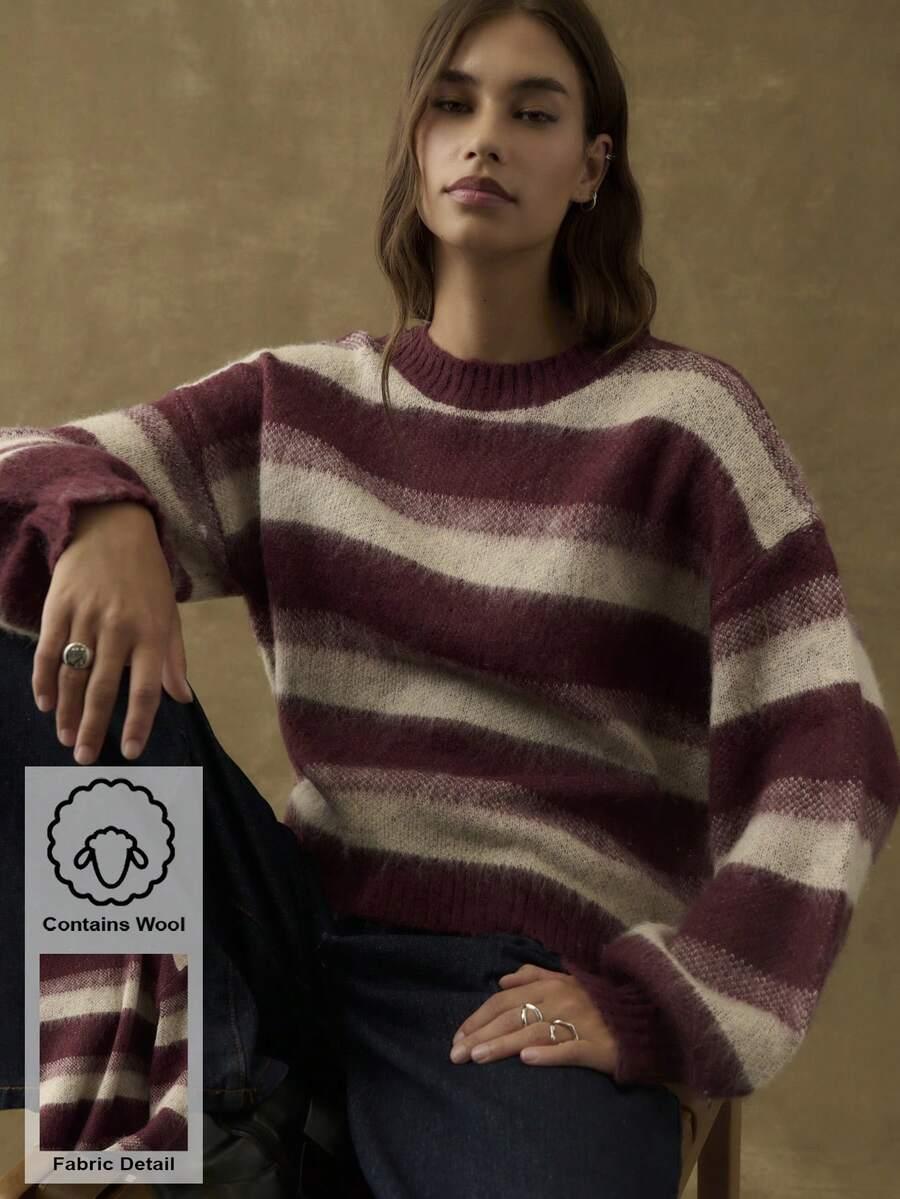 sweter z domieszką wełny