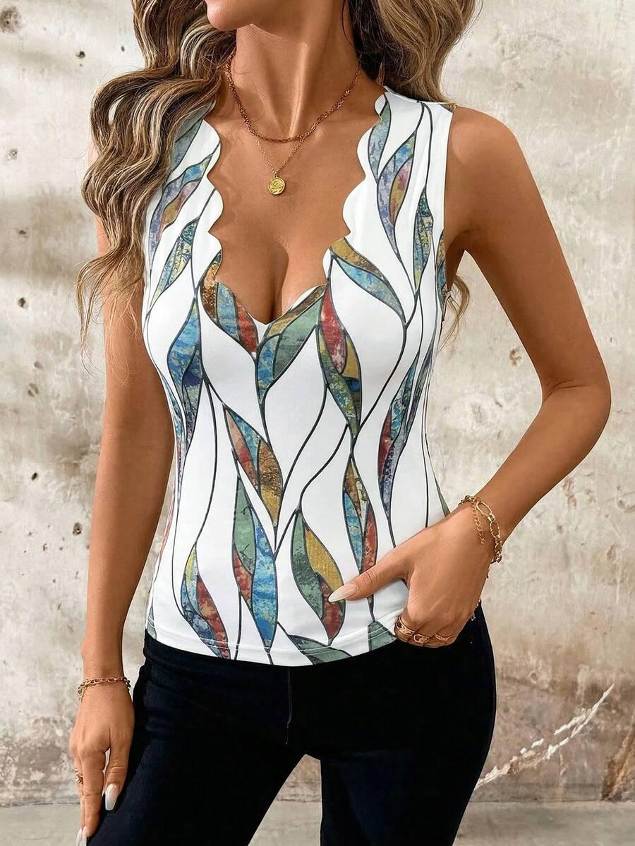 top v-neck wzór