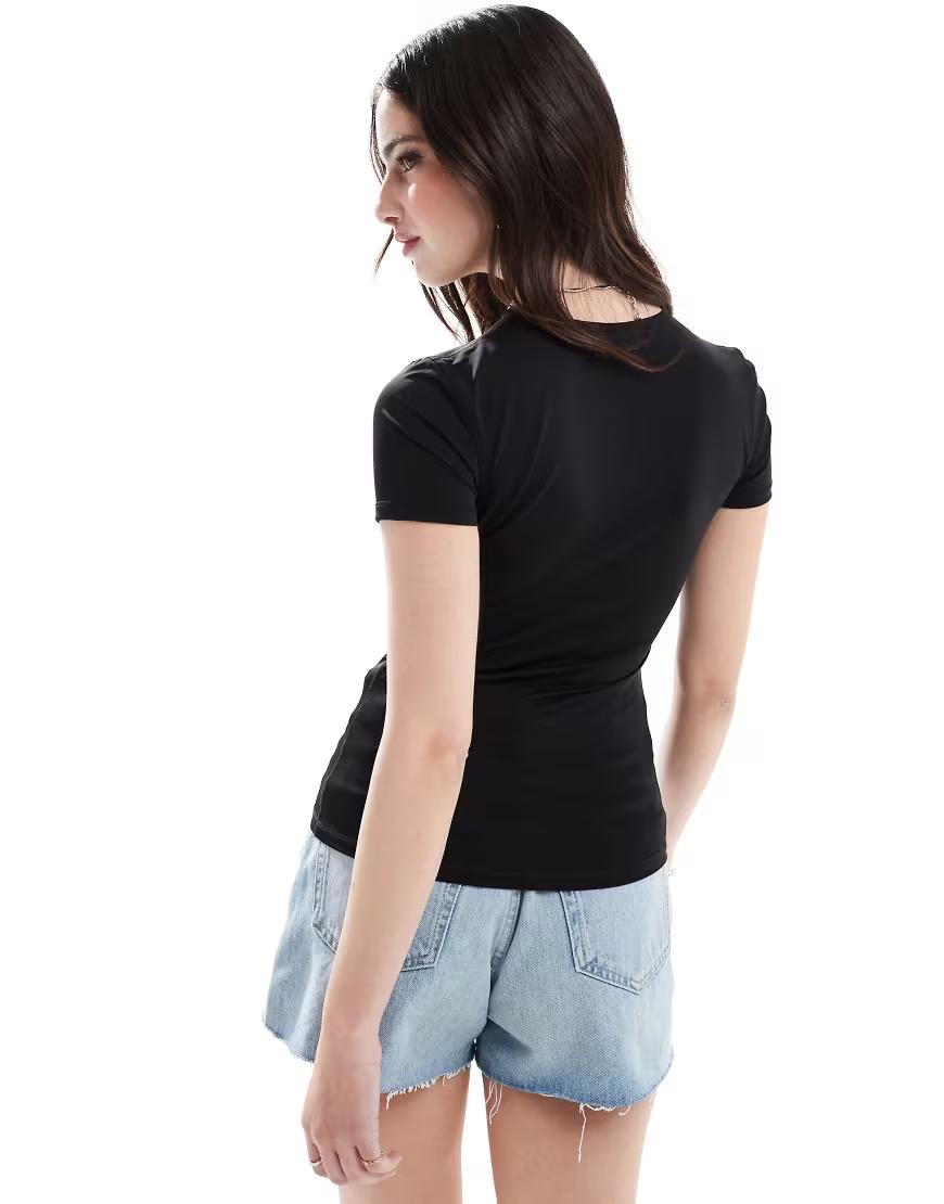 biały GŁADKI T-SHIRT 