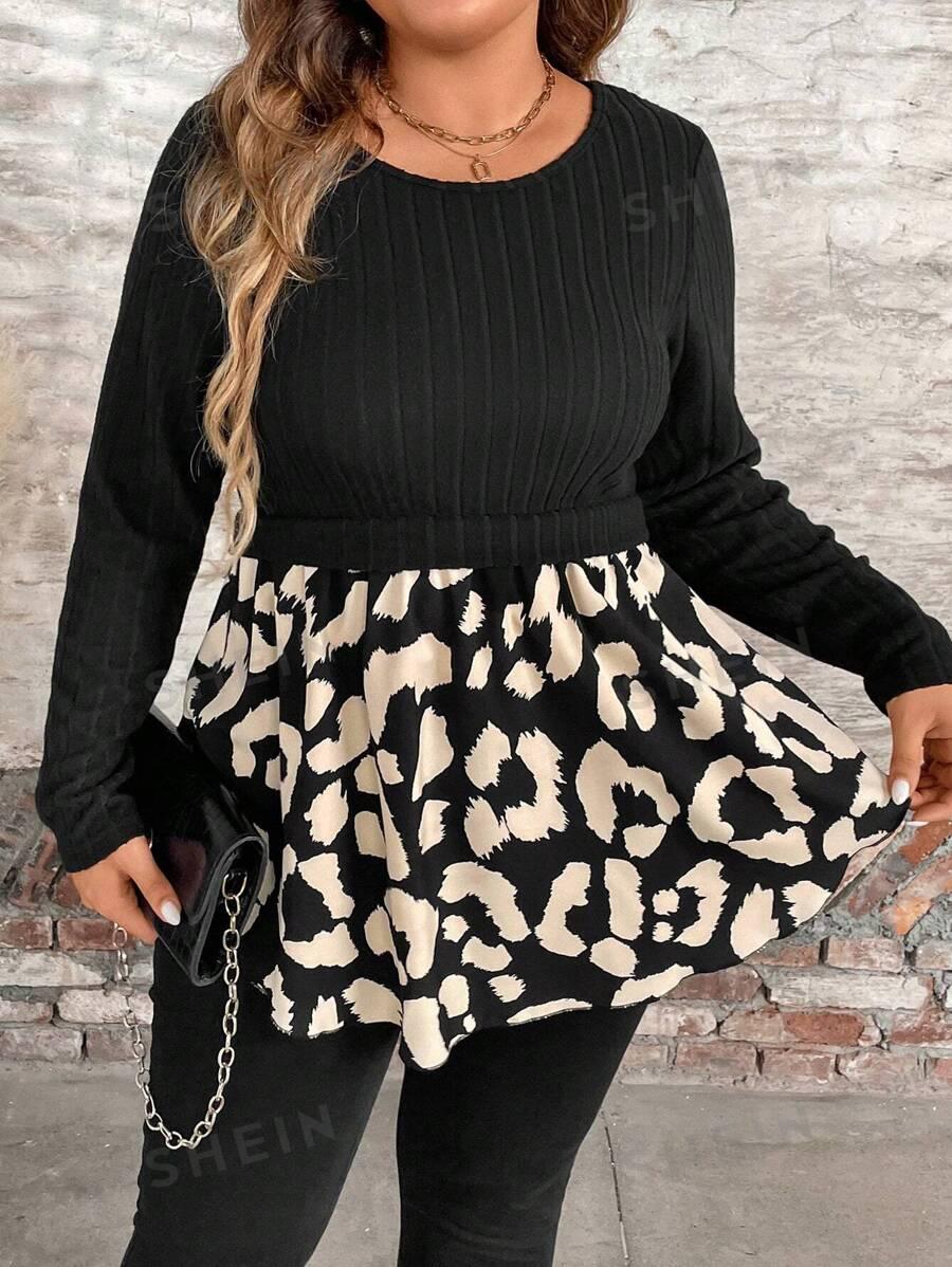 BLUZKA ŁĄCZENIE ANIMAL PRINT