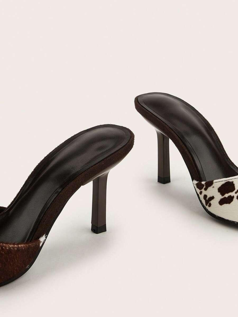 klapki obcas animal print