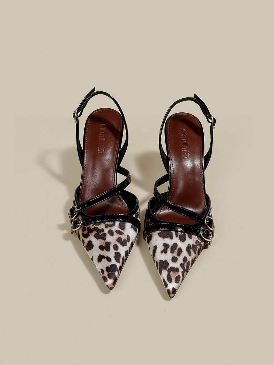 czółenka animal print obcas