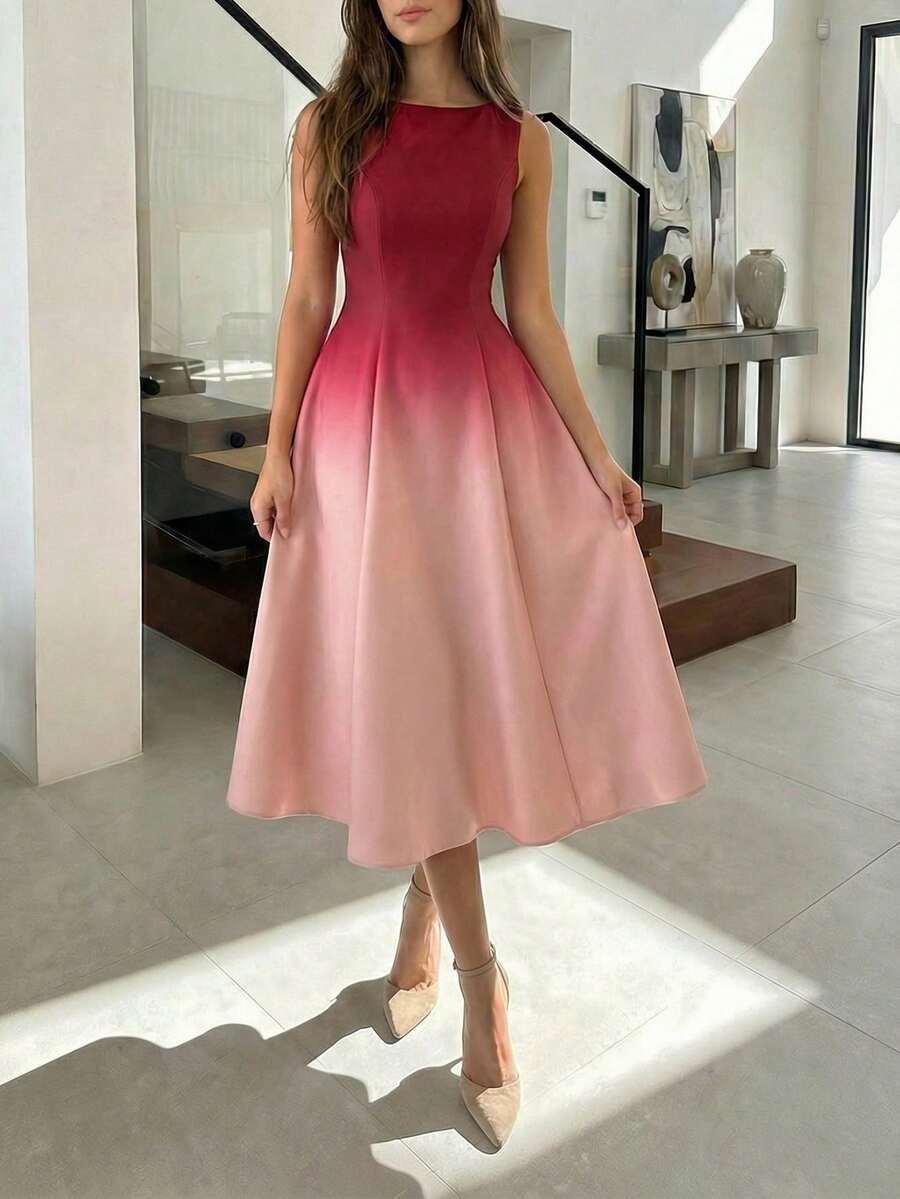 SUKIENKA MIDI OMBRE