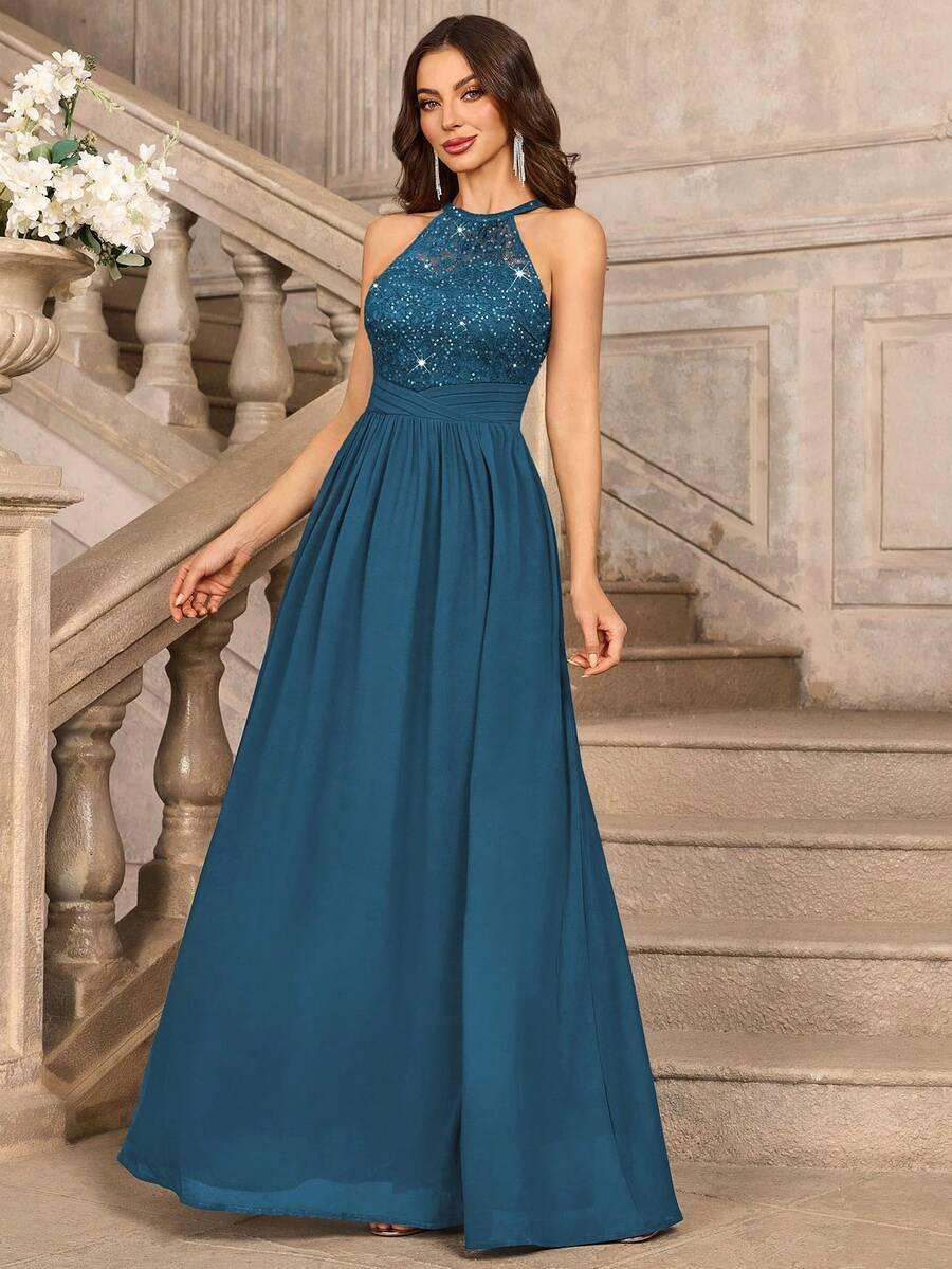 NIEBIESKA MAXI SUKIENKA
