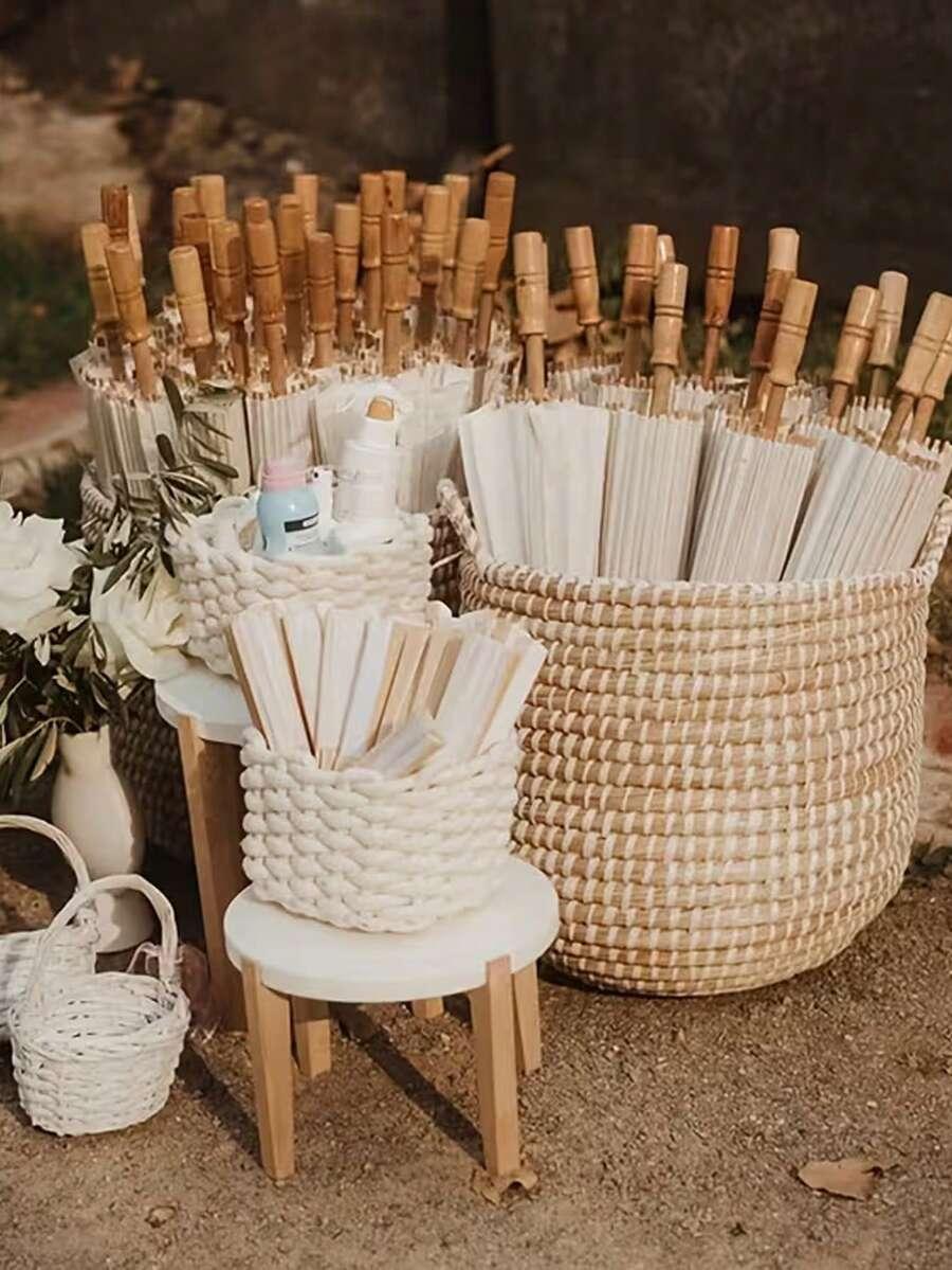 biały mini parasol