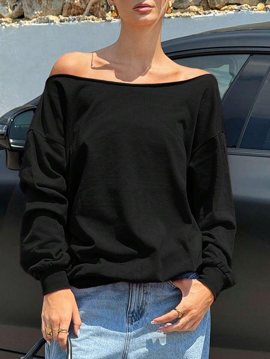 BLUZA Z ASYMETRYCZNYM DEKOLTEM