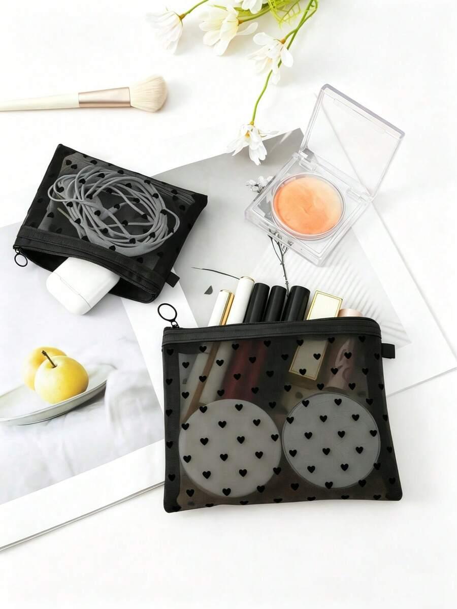 czarna kosmetyczka zamek 2-pack