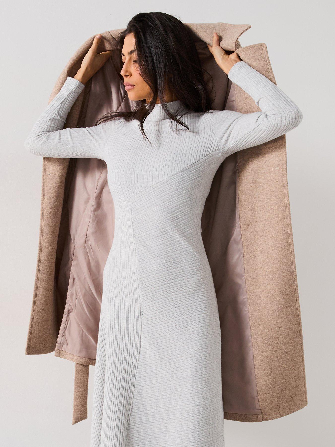 RIVER ISLAND SUKIENKA Z PRĄŻKOWANEJ DZIANINY 