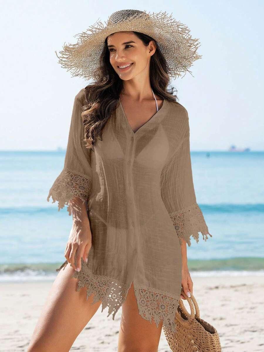 TUNIKA Z WISKOZY Z KORONKĄ