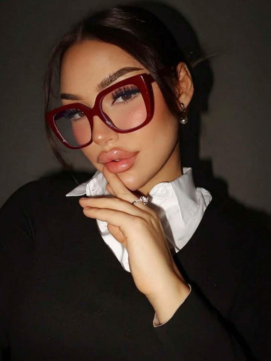bordowe okulary zerówki 