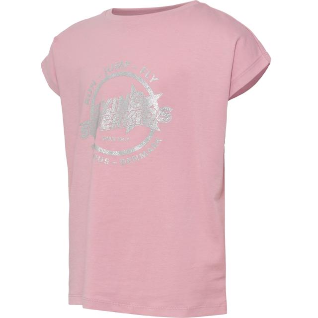 różowy klasyczny t-shirt print napisy połysk