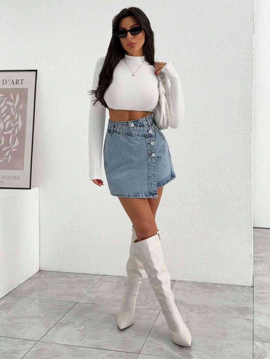 NIEBIESKA SPÓDNICA JEANS