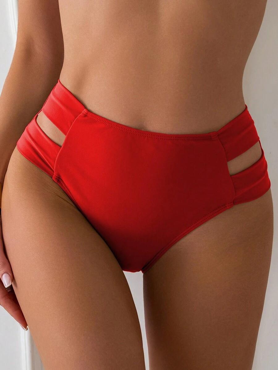 czerwony dół od bikini wycięcia