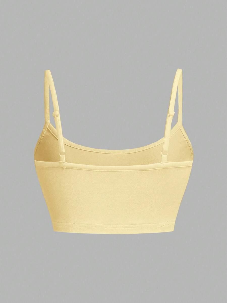 żółty crop top na ramiączkach