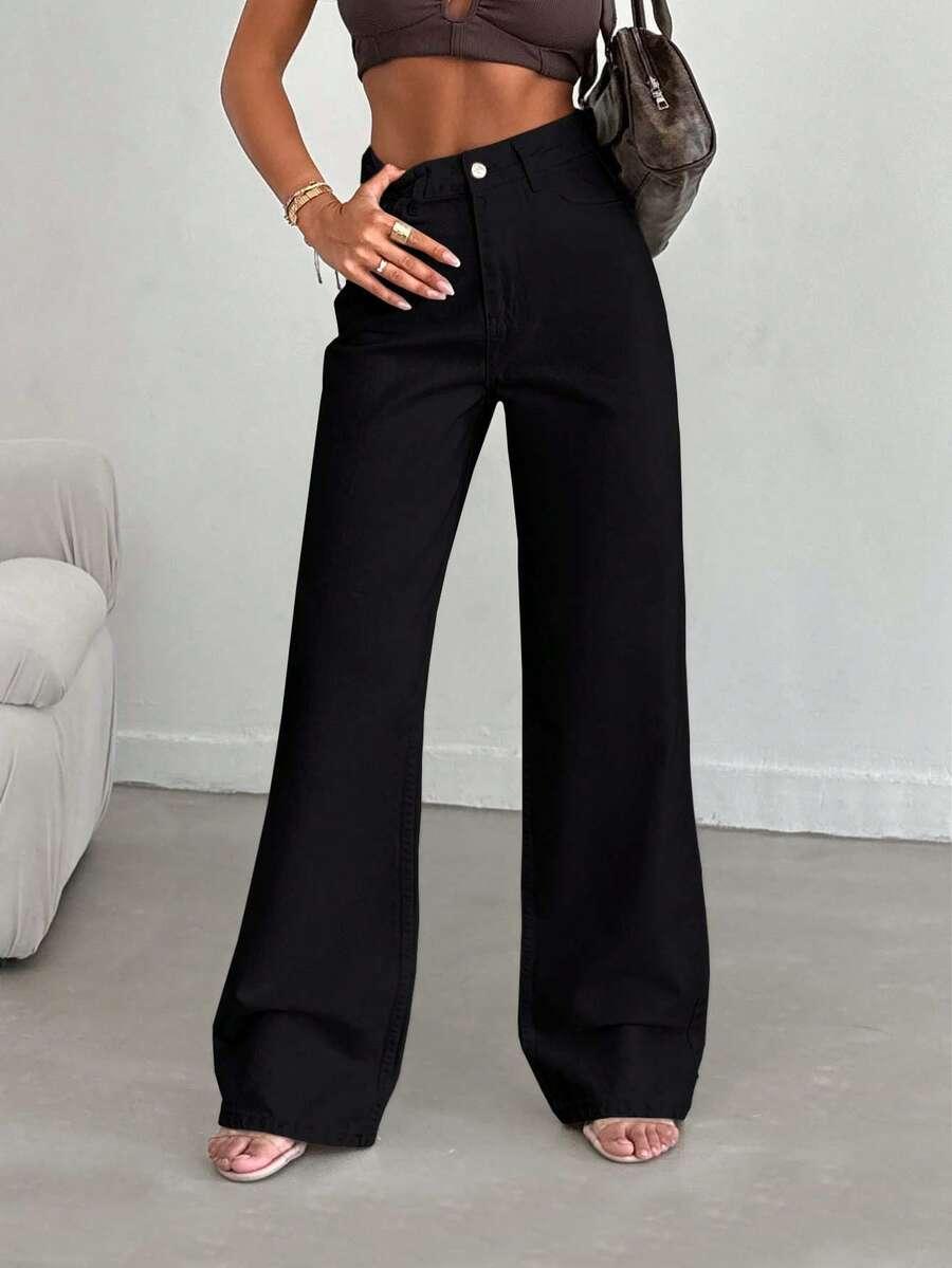 CZARNE SPODNIE JEANS