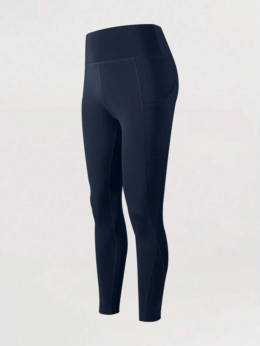 granatowe klasyczne legginsy