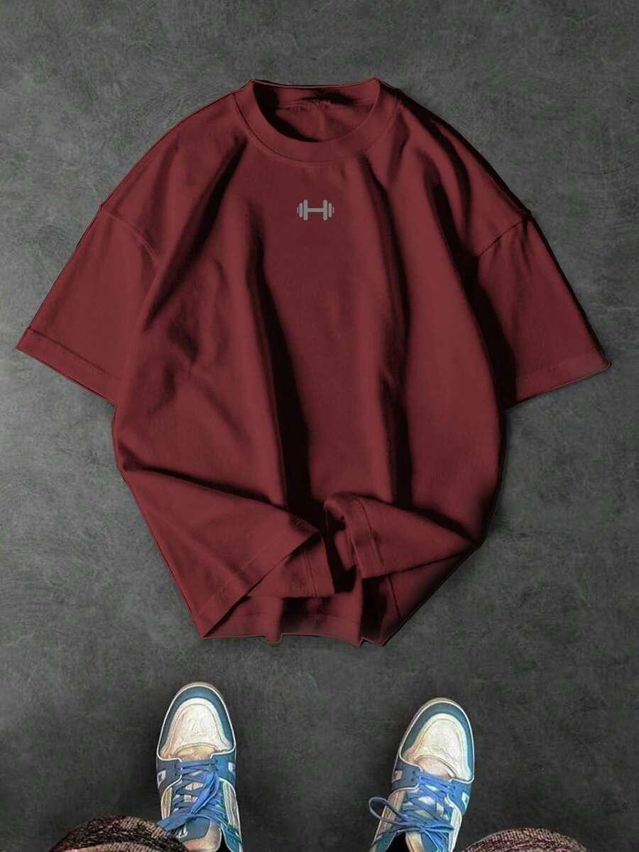 czerwony t-shirt print