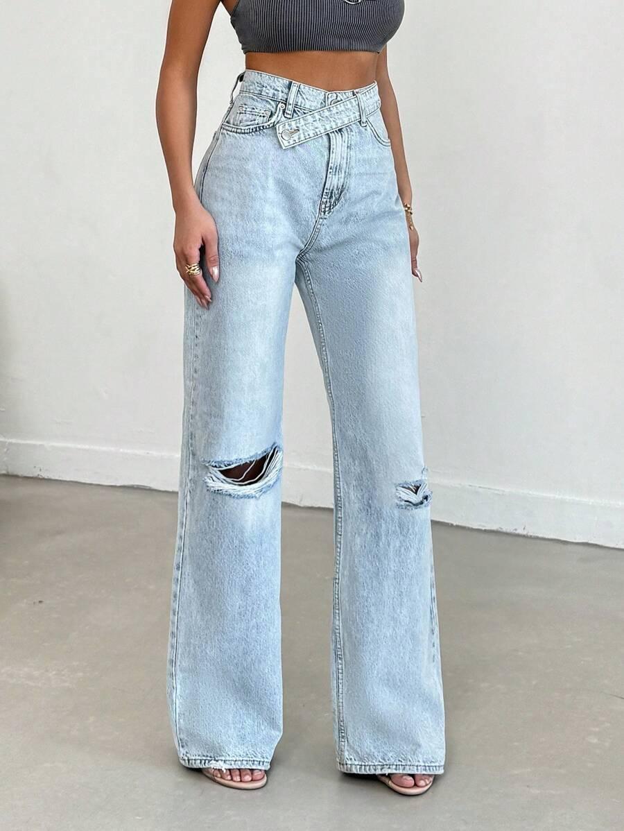 NIEBIESKIE SPODNIE JEANS 