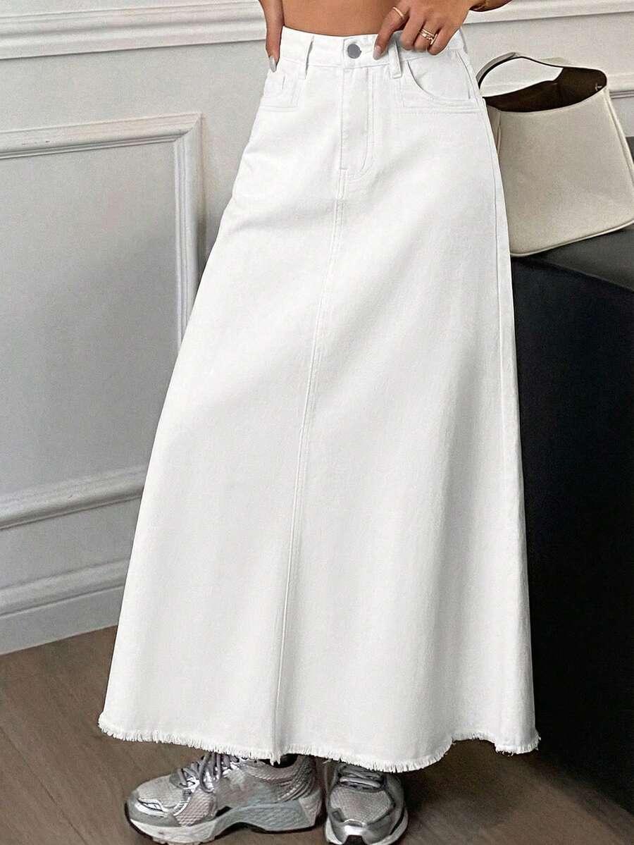 BIAŁA SPÓDNICA JEANS