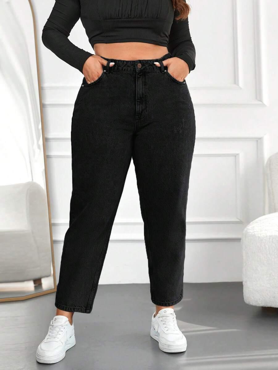CZARNE SPODNIE JEANS 