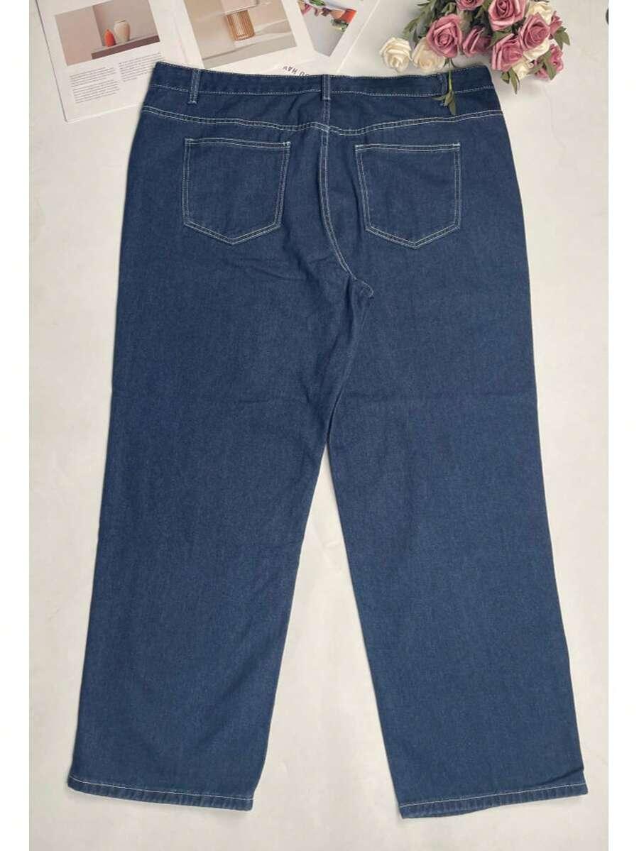 granatowe spodnie jeans