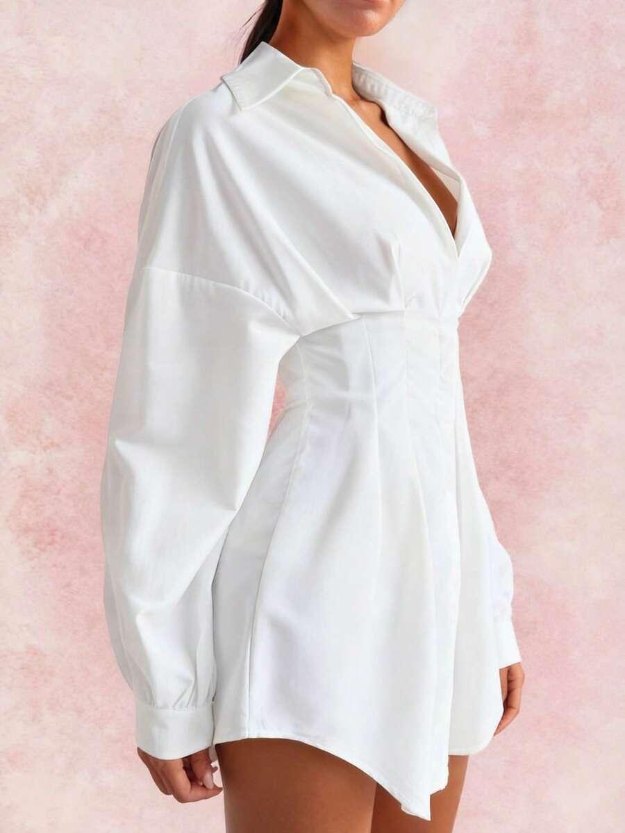 biała bluzka v-neck