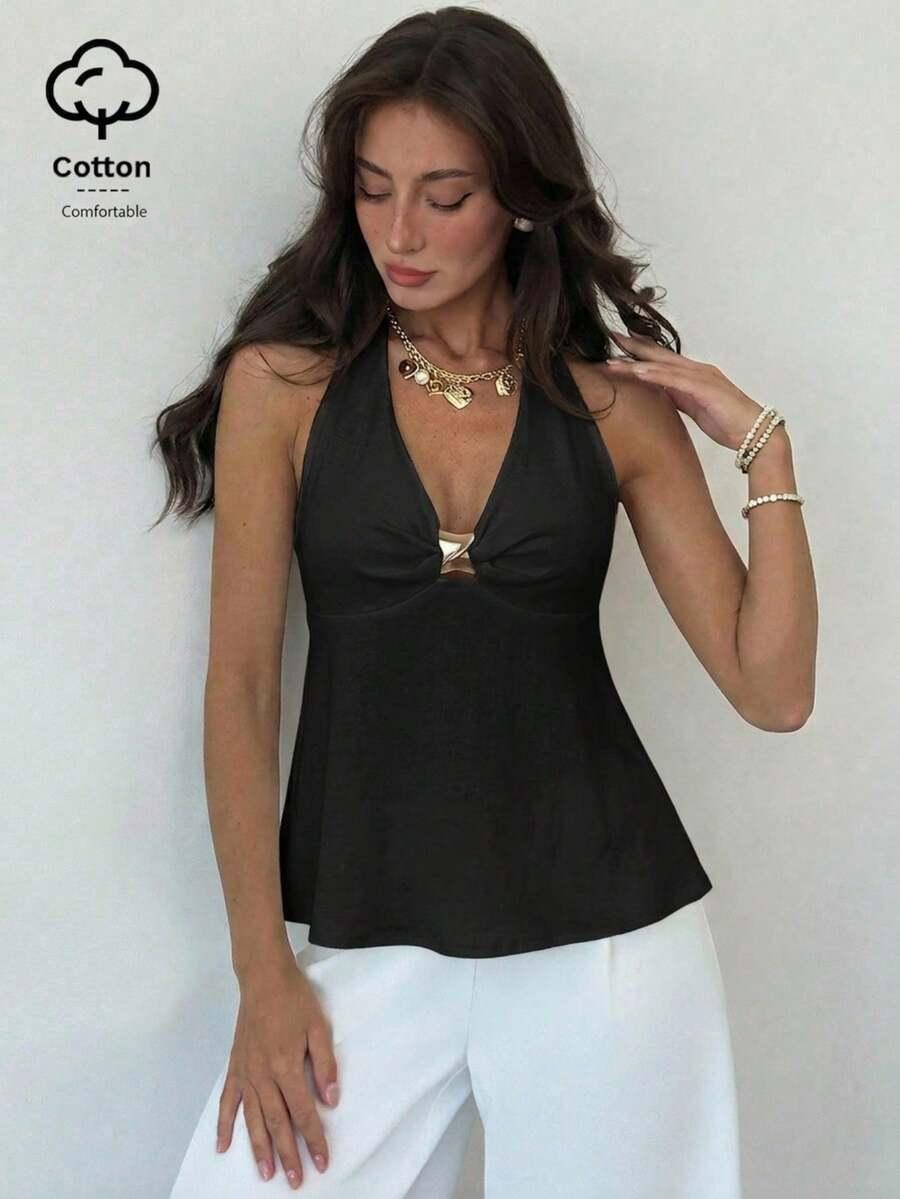 czarny top odkryte plecy