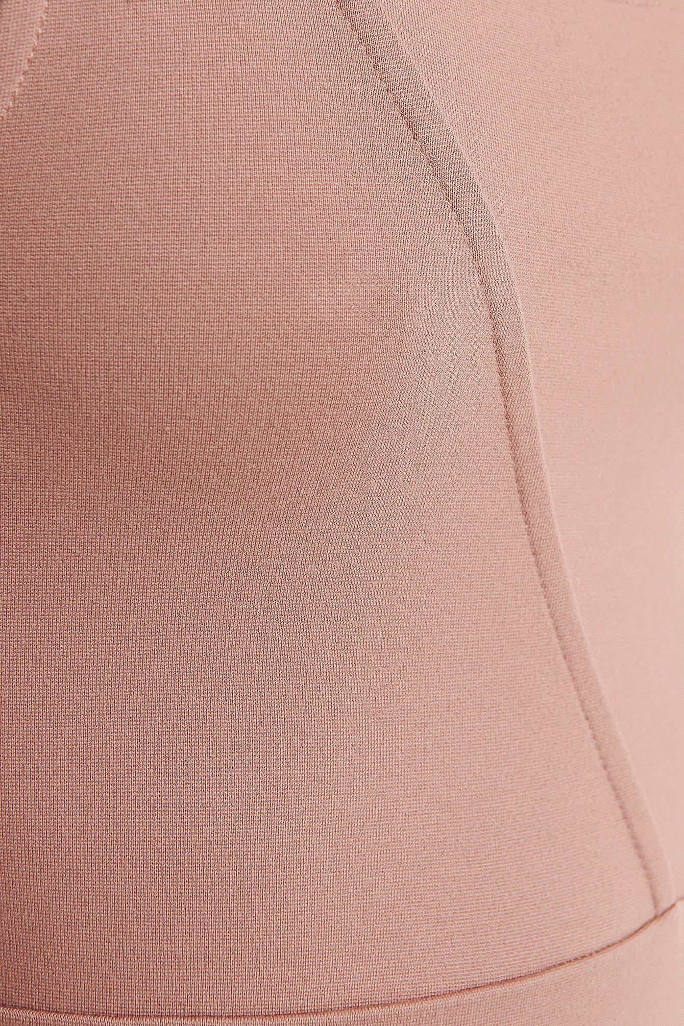 brązowy asymteryczny top