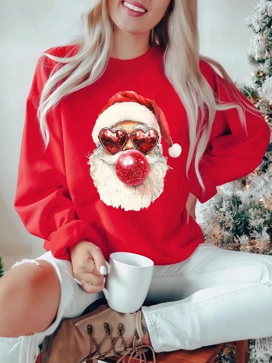 świąteczna czerwona bluza bez kaptura