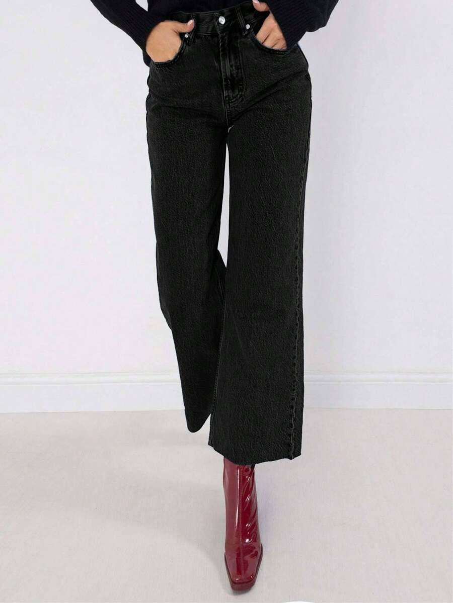 CZARNE SPODNIE JEANS