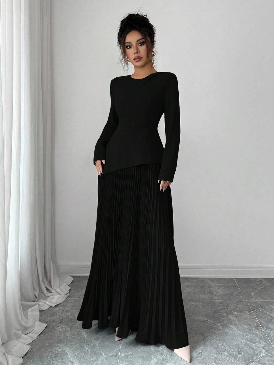 czarna maxi sukienka