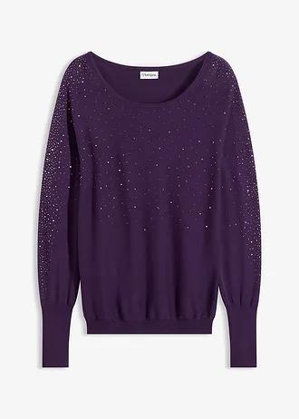 fioletowy sweter zdobienia 