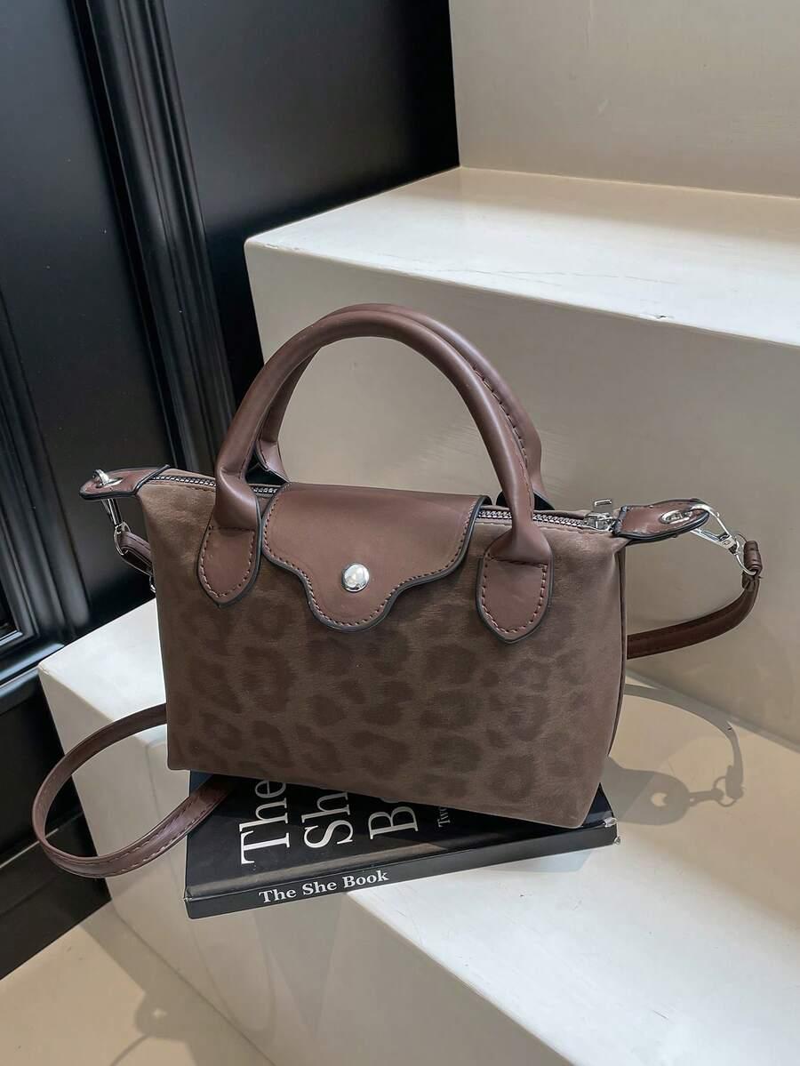 brązowa torebka animal print