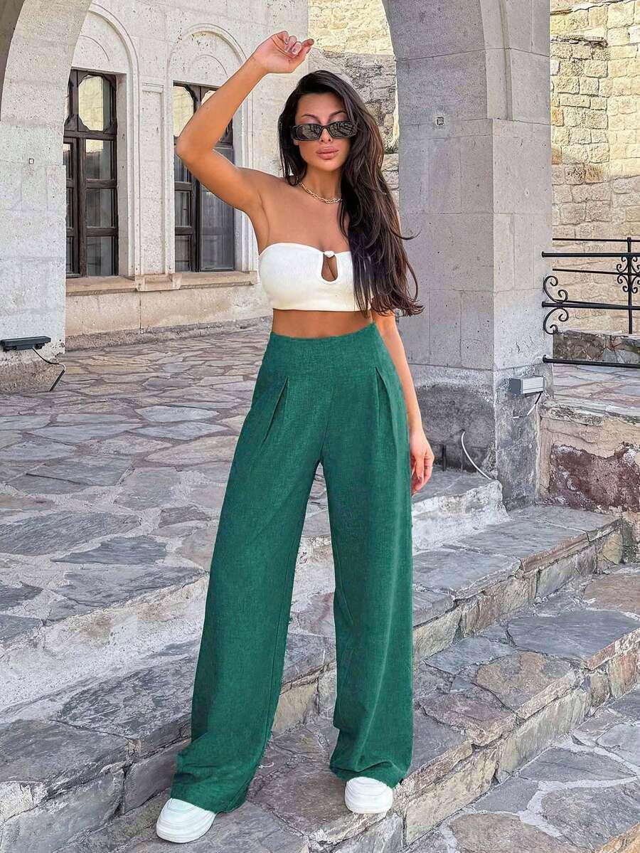 zielone spodnie casual