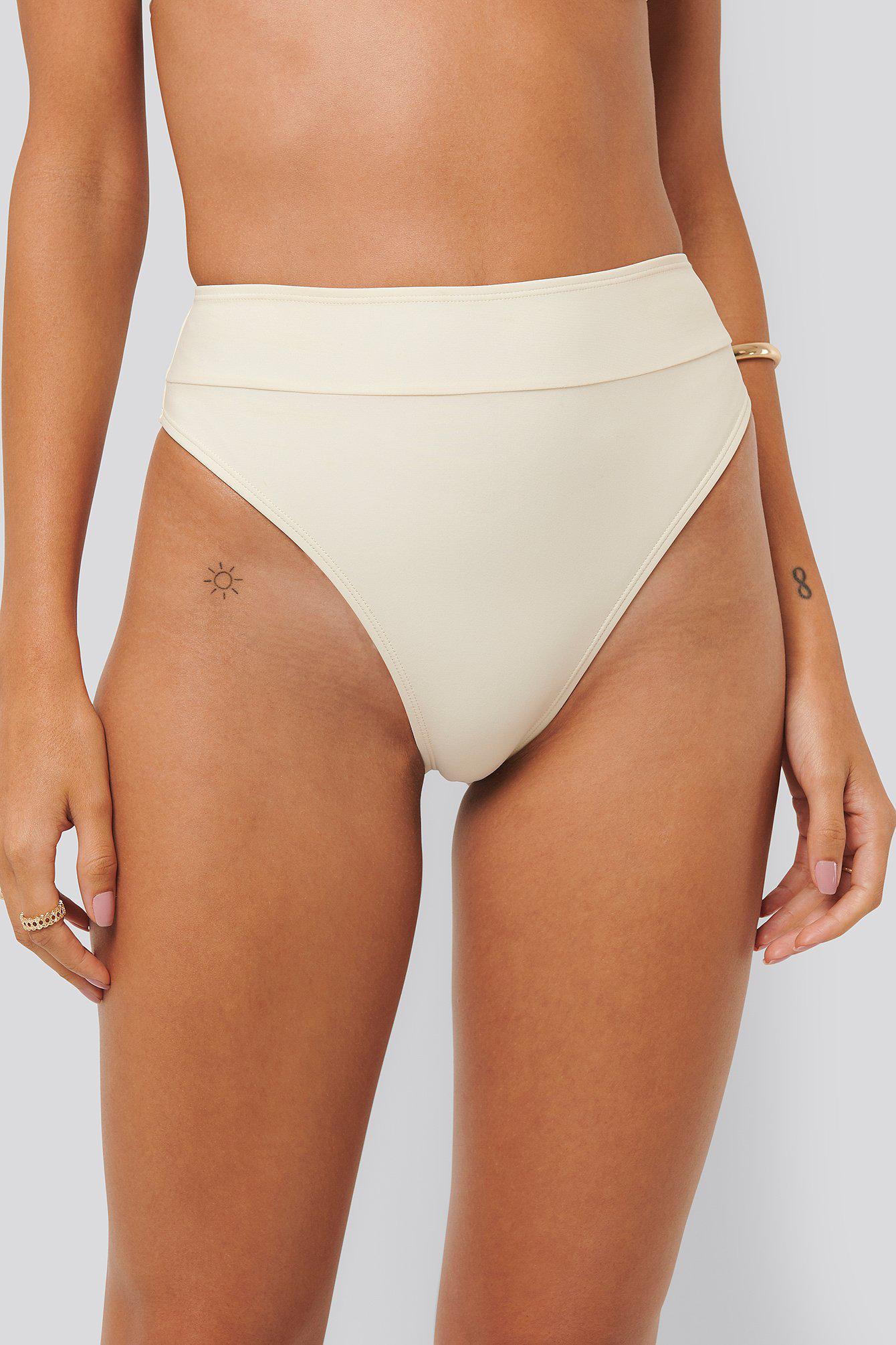 kremowy dół bikini wysoki stan