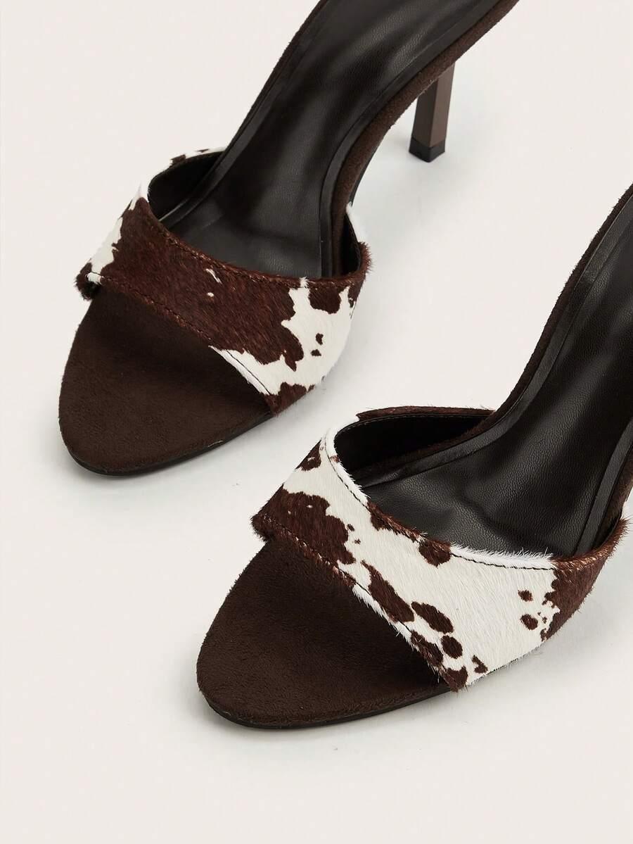 klapki obcas animal print