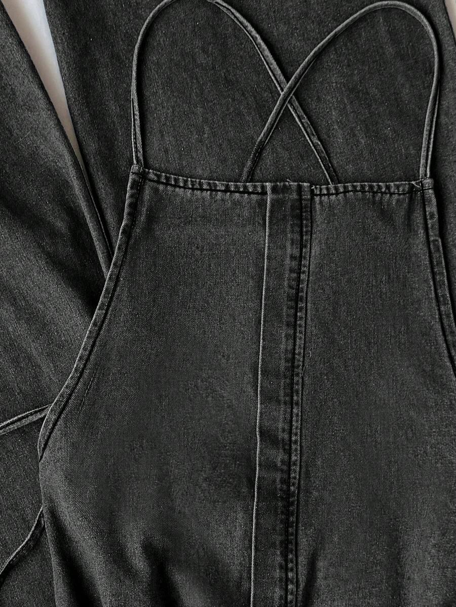 CZARNY KOMBINEZON JEANS 