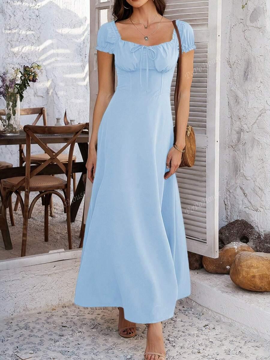 NIEBIESKA MAXI SUKIENKA 