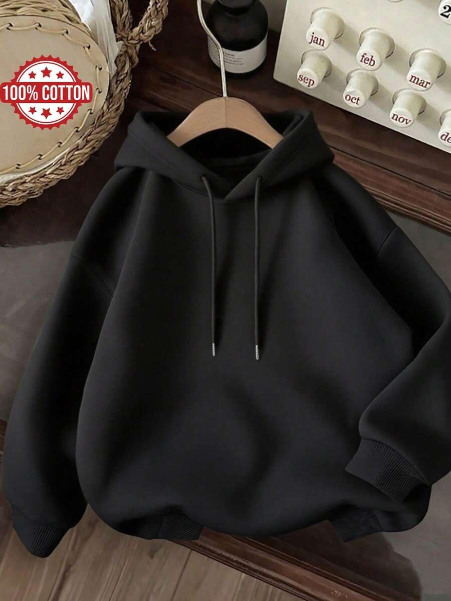 czarna bluza z kapturem nadruk oversize
