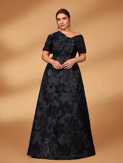 czarna maxi sukienka połysk