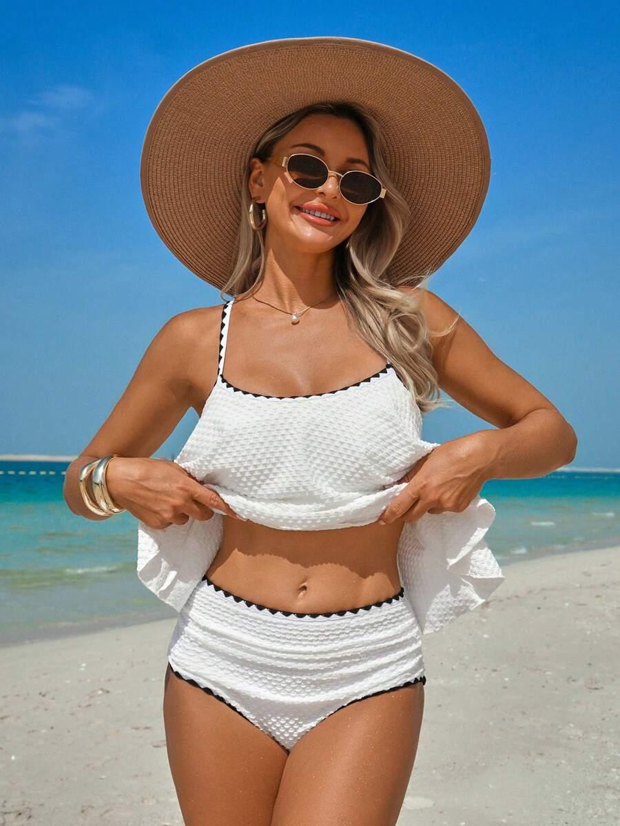 DWUCZĘŚCIOWY STRÓJ KĄPIELOWY TANKINI STRUKTURA
