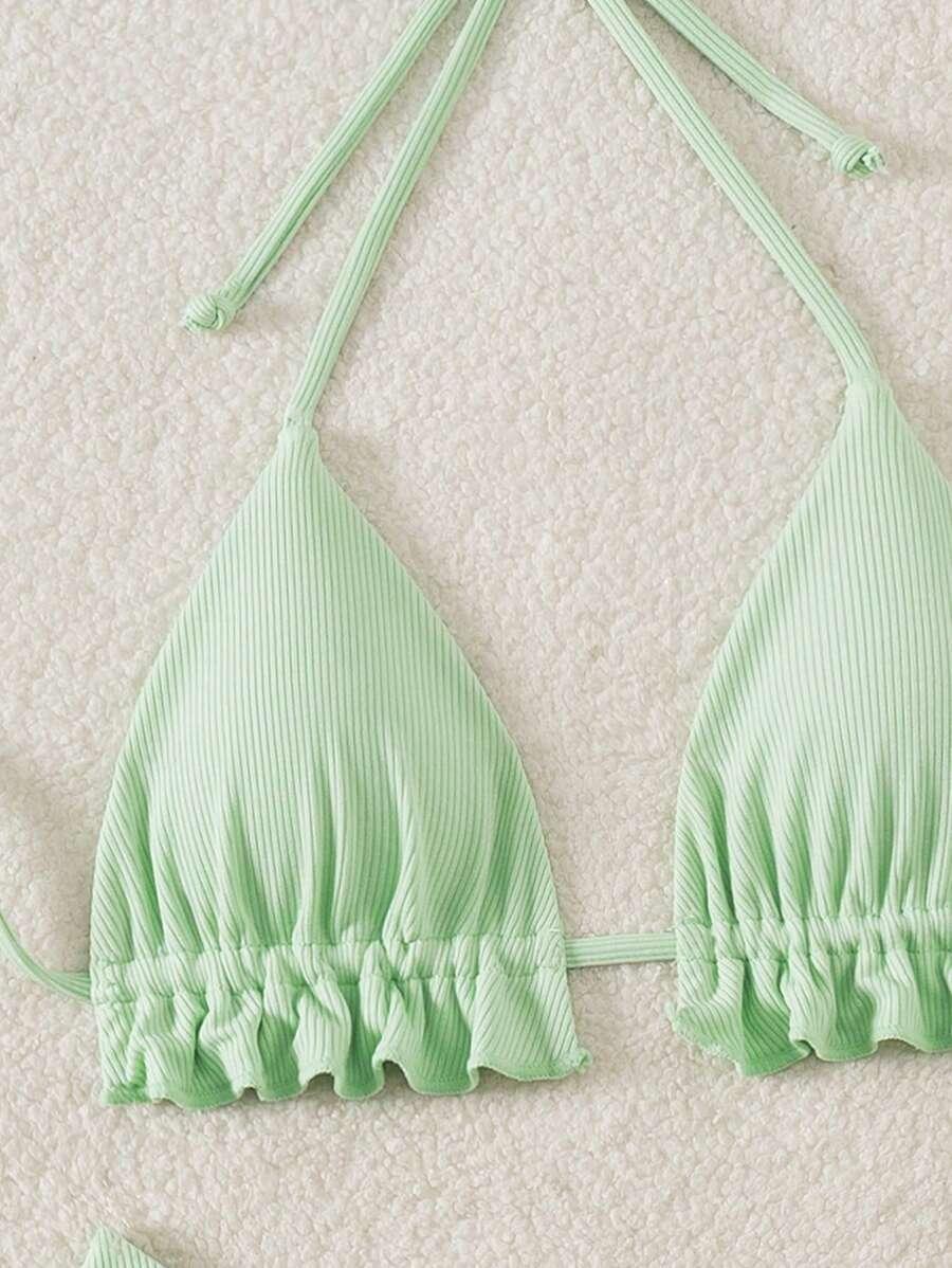 ZIELONY prążkowany DÓŁ OD BIKINI