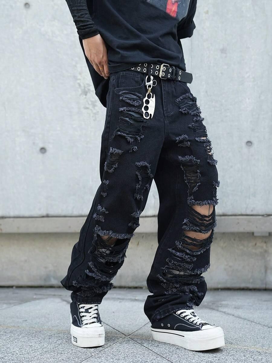 CZARNE SPODNIE JEANS 