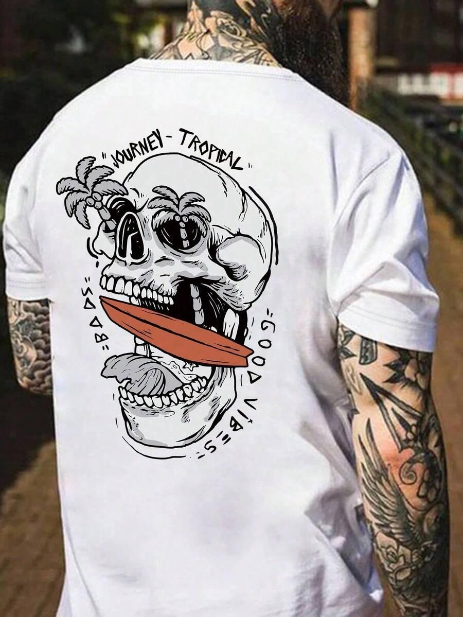 biały t-shirt print